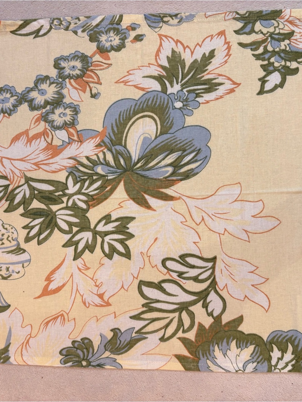 April Cornell Yellow Blue Green Floral Cotton Napkins — Set Of 8 - Picture 3 of 5